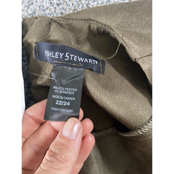 Women's Plus Size Dress Ashely Stewart Olive Green NWT Ruffles Size 22/24 - Picture 6 of 7